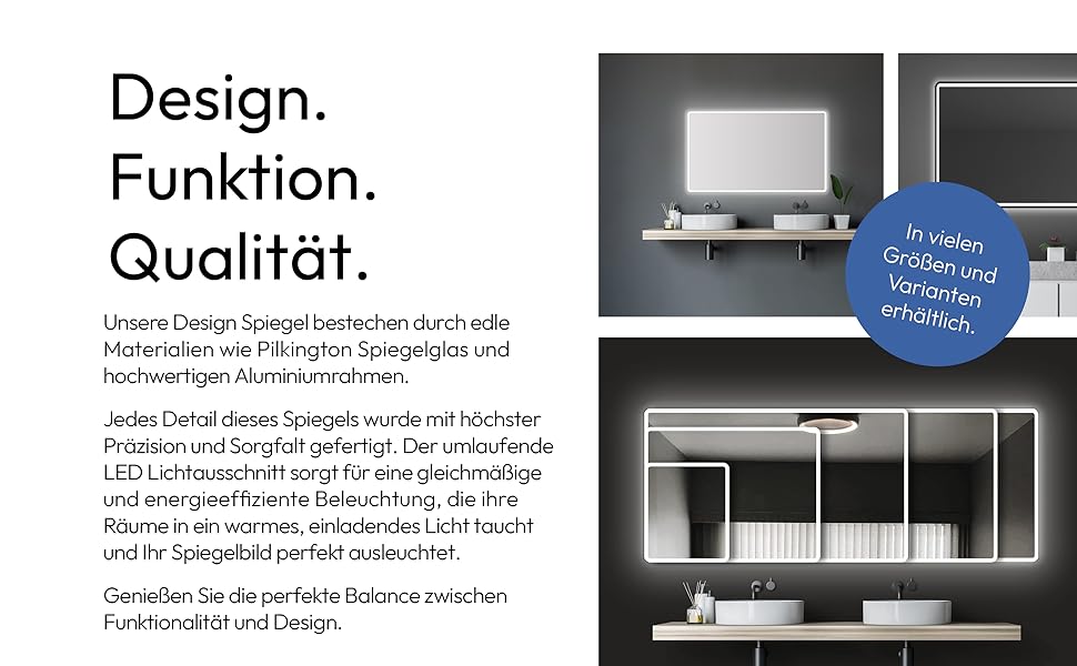 Дзеркало для ванної кімнати Talos Moon з підсвічуванням 120x70 см, вологостійке (Aluminium)