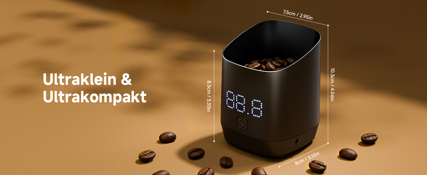 Кавова вага цифровa Kaffeewaage з LED-дисплеєм, акумуляторна, точність 0.1г, до 500г для бариста та поціновувачів кави