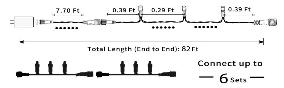 Гірлянда світлодіодна Halloween Orange 35м 320 LED, 8 режимів, вологостійка, для дому та саду