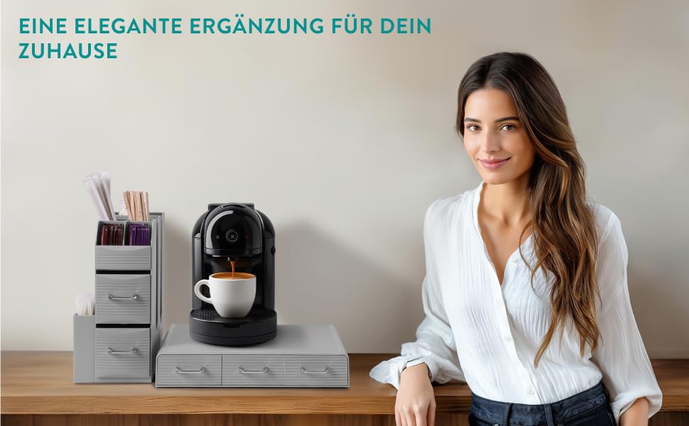 Тримач для капсул кави Navaris - органайзер для Nespresso капсул - контейнер для капсул різних розмірів - сірий