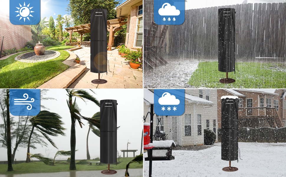 Захисний чохол для парасольки 4м, чохол для парасольки-маркізи, захисний чохол для парасольки до 400 см Ø, чохол для подвійних парасольок, анти-UV, Oxford Fabric, 280x70/70 см