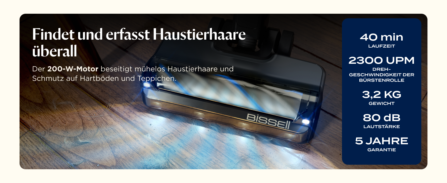 Акумуляторний пилосос Bissell PowerClean FurGuard для шерсті тварин з HEPA-фільтром, 2500 mAh, 50 хв роботи