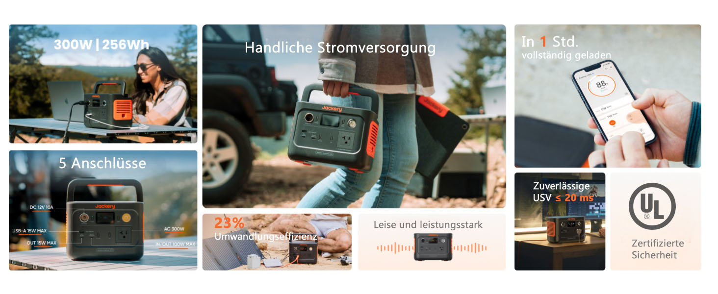 Портативна електростанція Jackery Explorer 240 v2: 256Wh LiFePO4, 300W AC/100W USB-C, для кемпінгу, подорожей та надзвичайних ситуацій