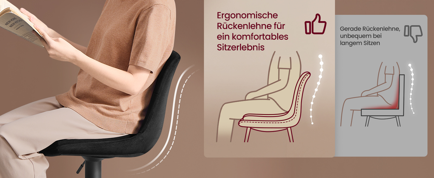 Барні стільці VASAGLE 2 шт. регульовані по висоті, обертаються, зі спинкою та підставкою для ніг, для кухні, їдальні, бару, сталь, LJB195G02 (Чорний, Велюр)