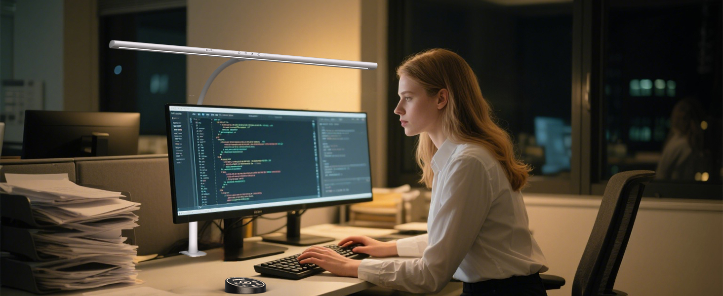 LED настільна лампа EYOCEAN 24W з жестами, 80см, регульоване денне світло, захист очей, для роботи, читання, архітекторів, дизайнерів