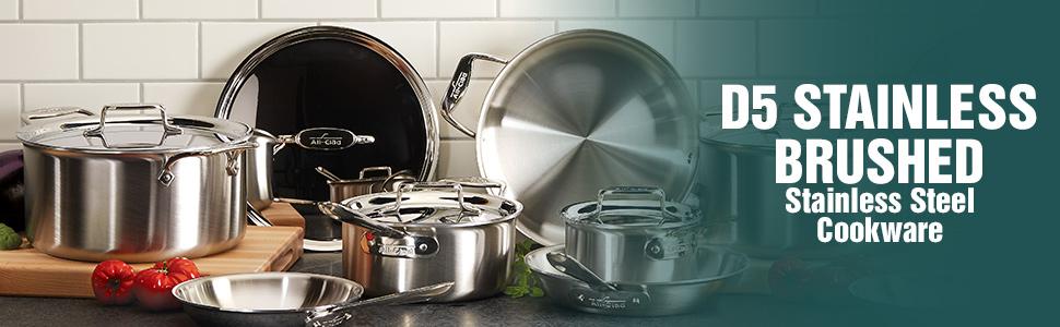 Сковорода Bratpfanne All-Clad D5, 30.5 см, нержавіюча сталь, 5-шарова, з антипригарним покриттям, срібна