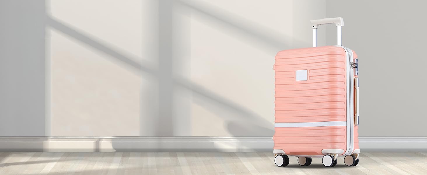 Набір дорожніх валіз Joyway з ABS-пластику, розширюваний чомодан-тролей з TSA-замком та 4 колесами, комплект з дорожньою сумкою та косметичкою, Зелений
