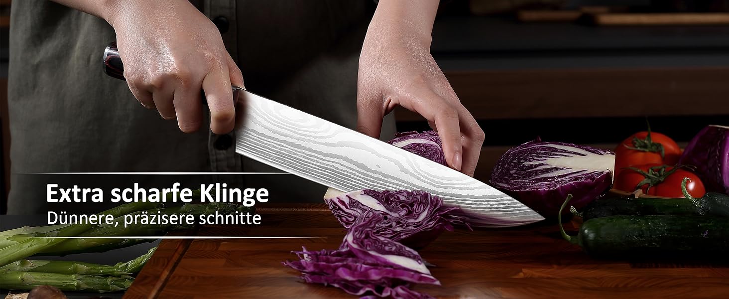 PAUDIN Ніж Сантоку з Дамаску, 13 см - професійний кухонний ніж, висока якість, гостра сталь, ергономічна ручка G10