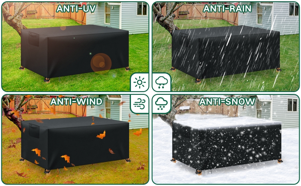 Водонепроникний чохол для садовой меблів - захисна тканина 420D Oxford, чорний, 180x120x74 см