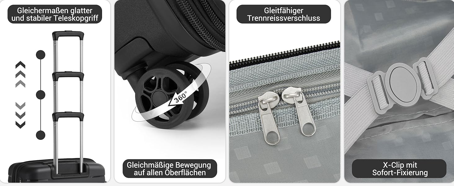 Чохол KONO середнього розміру з жорсткою оболонкою, PP-матеріал, розширюваний, легкий, з 4 спін-колесами, тримачем для напоїв та TSA замком (Зелений, L). Розмір: середній.