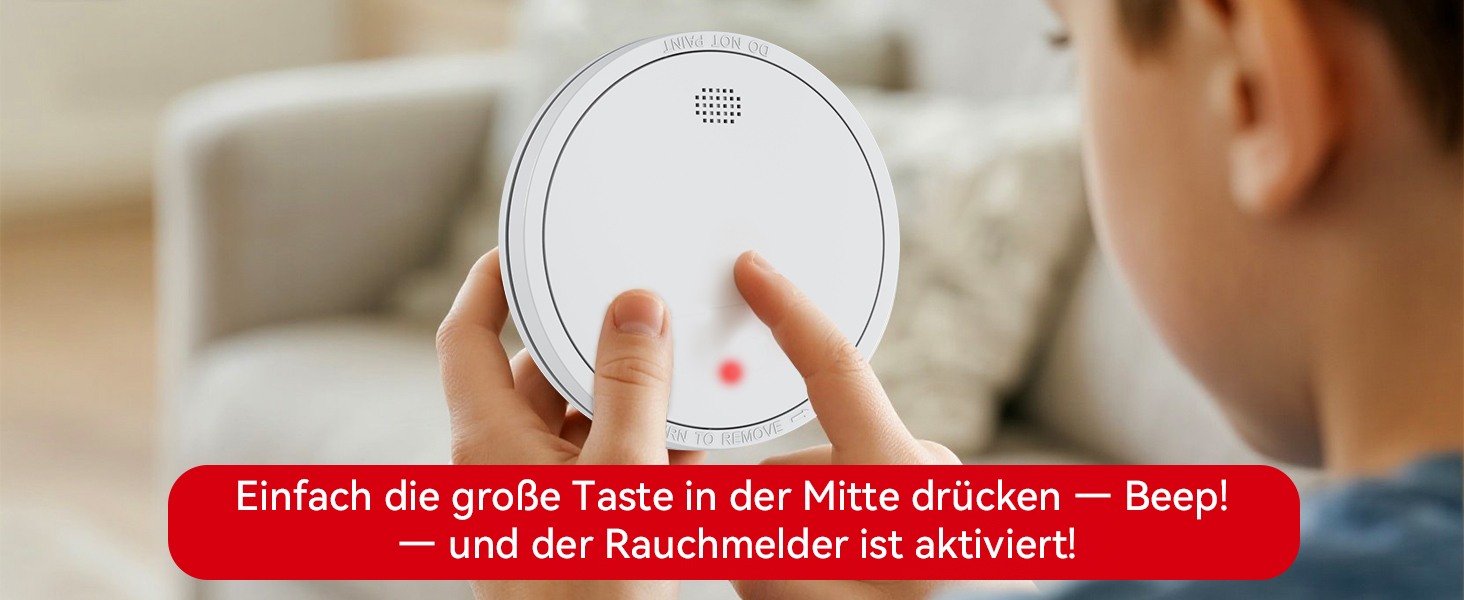 Датчик диму Rauchmelder з батареєю на 10 років, магнітне кріплення, EN14604, радіо, 85dB, без свердління, набір 6 шт.