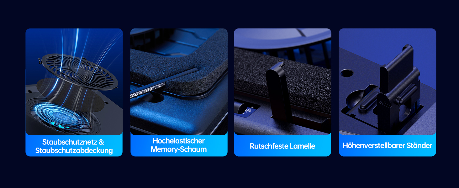 Ігровий охолоджувач для ноутбука llano V12 RGB Cooling Pad, підставка з вентиляторами, чорний