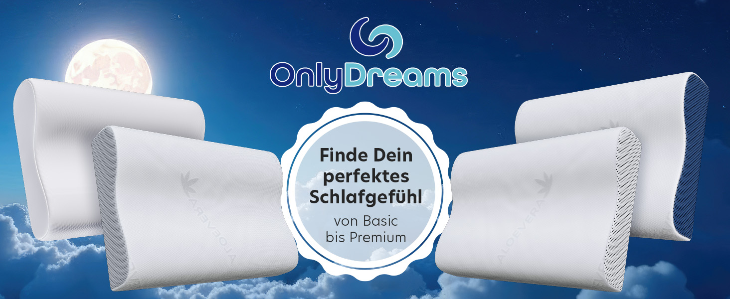 Ортопедична подушка для шиї OnlyDreams з гелевим шаром | Регульована висота + жорсткість | Чохол з алое вера | Підходить для сну на спині, животі та боці | Оeko-TEX (Преміум гель)