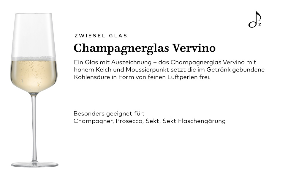 Champagnerglas Vervino від Zwiesel Glas (2 шт.), німецька якість, Tritan-кришталь, для шампанського та ігристі вина
