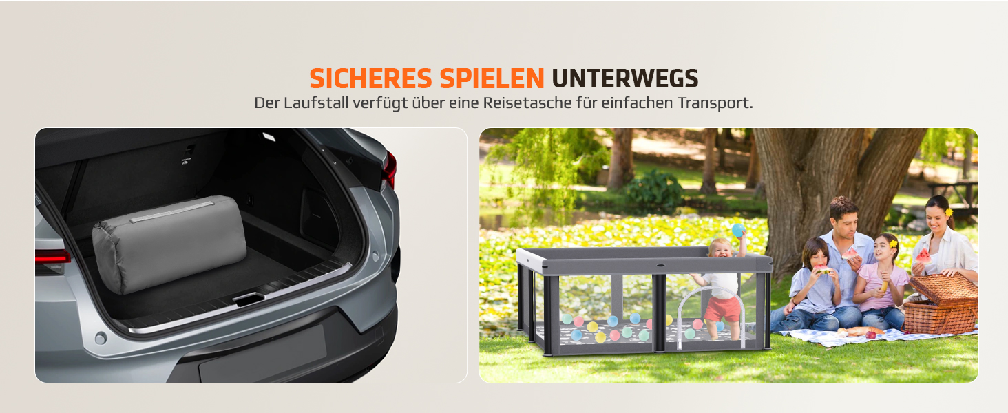 Дитячий портативний ігровий центр (laufstall) з матом, 127x127x69 см. Безпечний та зручний для дому та на вулицю. В комплекті 50 кульок.