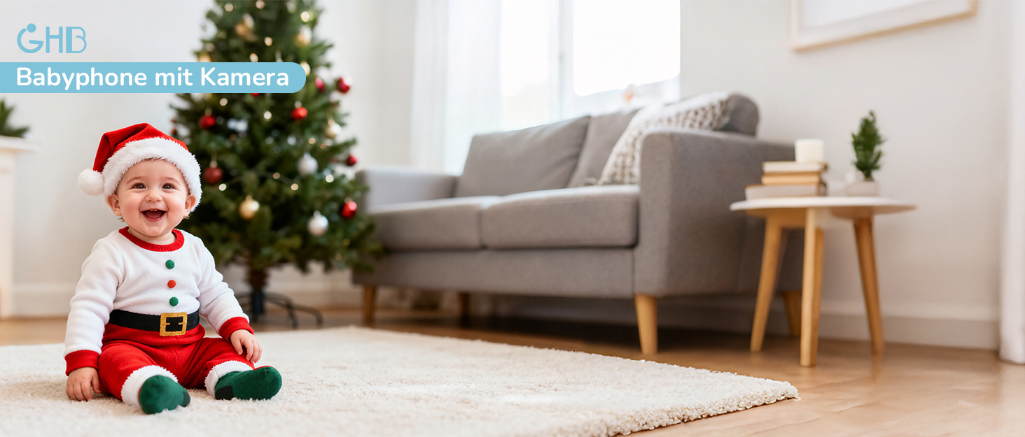 Відеоняня GHB з камерою 5'' HD IPS, 720P, 3050mAh, VOX, Zoom 3X, Нічне бачення, Зв'язок, 8 колискових, Підтримка 4 камер