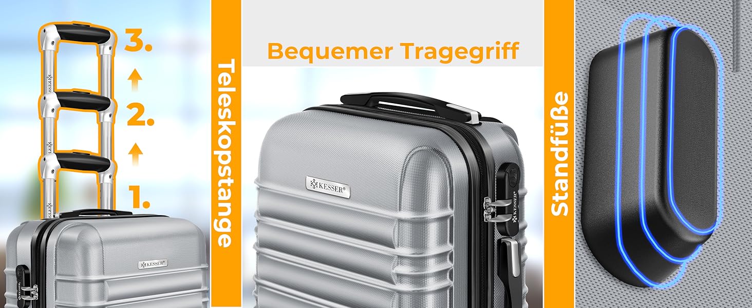 Валіза KESSER® з жорстким корпусом, вагова шалька та багажний жетон | Роликова валіза з кодовим замком, телескопічна ручка (шампань, 75 см – 120 л)