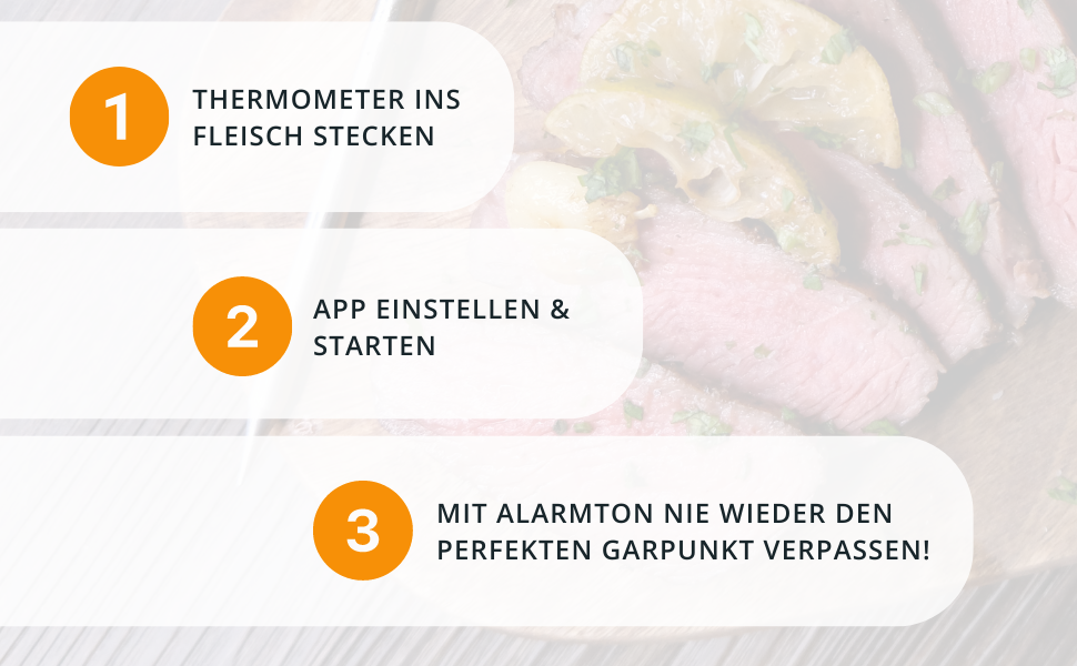 Термометр для м'яса MeatStick з додатком: бездротовий термометр для приготування м'яса з радіусом дії 10м, точний вимірювач температури до 300°C, термометр для гриля з датчиком 92мм, з зарядним пристроєм TC600P