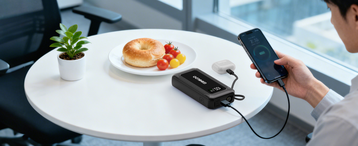Бустерний пускач GOOLOO A5 4000A з компресором 160 PSI та Powerbank, чорний