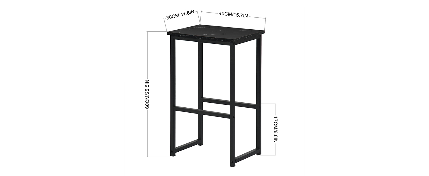 Набір барних столів ZZINOKE Стіл 1005090 см & 4 табуретки 304065 см, Індустріальний стиль, Чорний