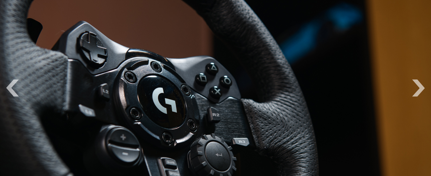 Logitech G923 Racing Wheel: Гоночне кермо для PS5, PS4, PC, Mac - Чорне. TRUEFORCE, 1000Hz, Подвійне зчеплення