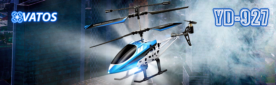 Радіокерований вертоліт VATOS YD-927, RC гелікоптер для дітей, 3 канали, 2.4 GHz, LED, гіроскоп, міні-вертоліт для приміщень
