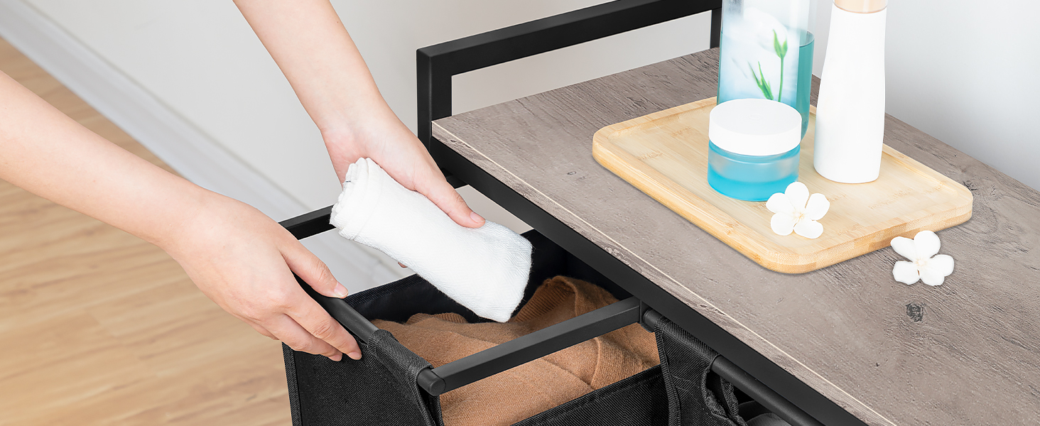 Кошик для білизни HOOBRO з 3 відділеннями, 119 л, на колесах, білий