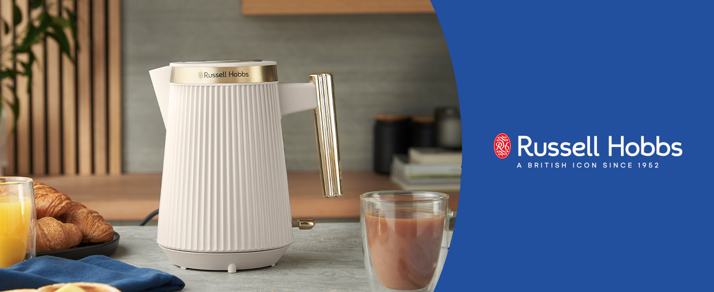 Електричний чайник Russell Hobbs Brontë Stone 1.7L, 2400W з матовим дизайном та золотистими акцентами