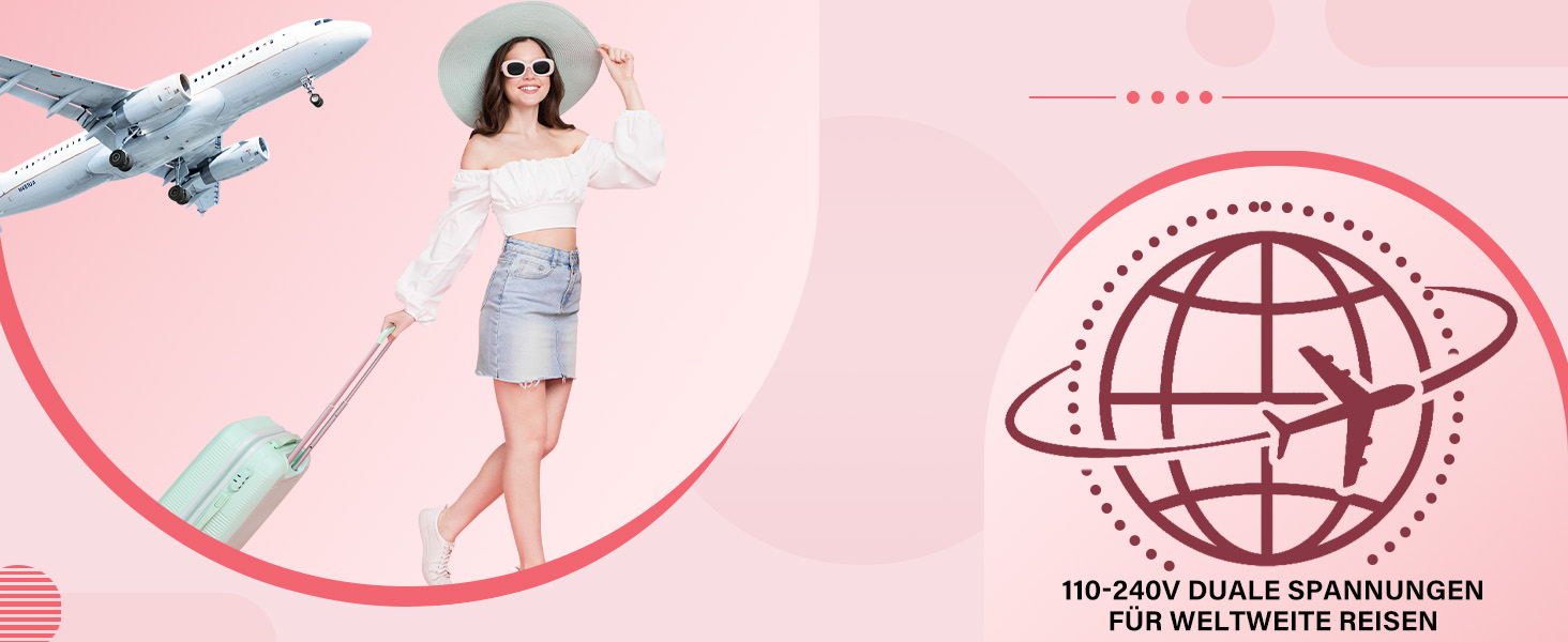 Набір для завивки та випрямлення волосся BESTOPE MIX 5-в-1 з насадками для великих та маленьких локонів, 10-32 мм, швидкий нагрів, 2 температурні режими, рожевий