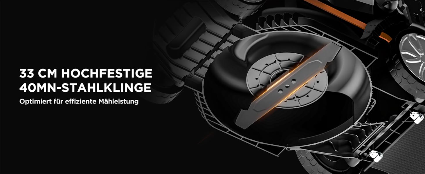 Акумуляторний газонокосарка Litheli 20V, ширина косіння 33 см, до 200 м², об'єм кошика 30 л, висота косіння 25-65 мм, з акумулятором 4.0 Ah