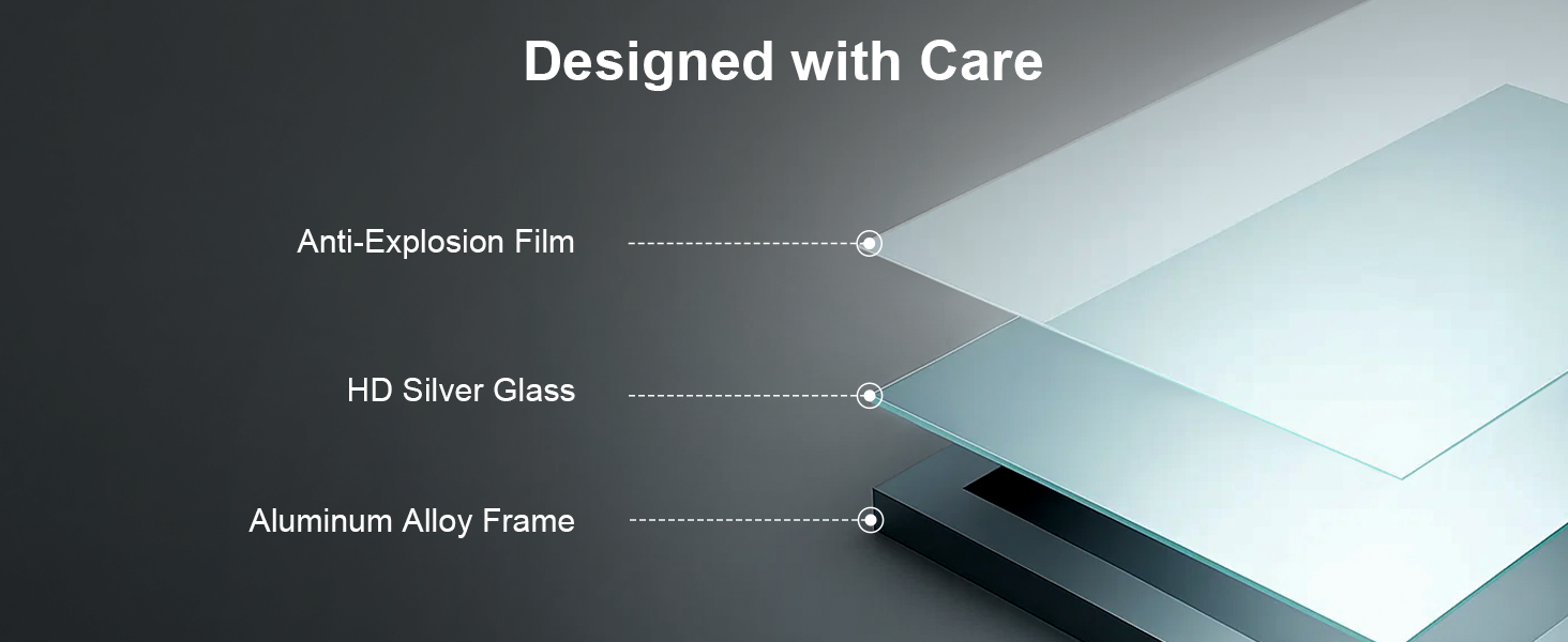 Дзеркало для ванної кімнати Youyijia з підсвічуванням, 70x50 см, антизапітніюче, сенсорне керування, 3 кольори світла, регулювання яскравості, 3500K-6500K