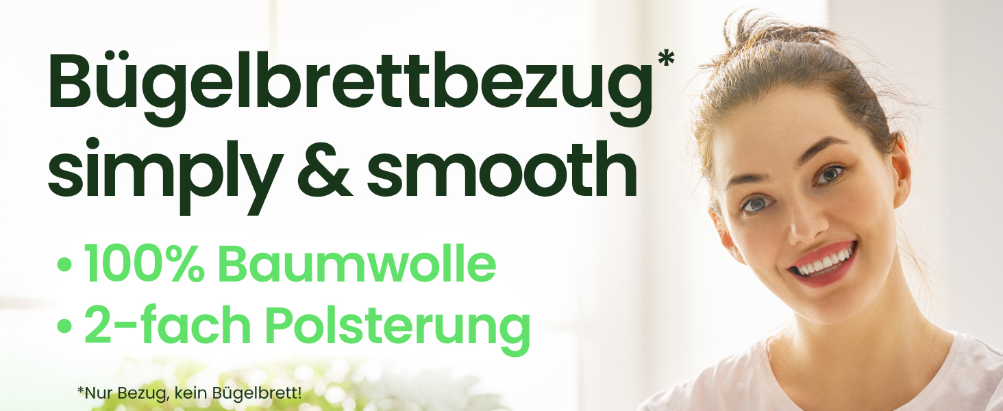 Преміум чохол для прасувальної дошки SimplySmooth 120x40 см, OEKOTEX100, Made in Germany, комфортне покриття, сірий/білий