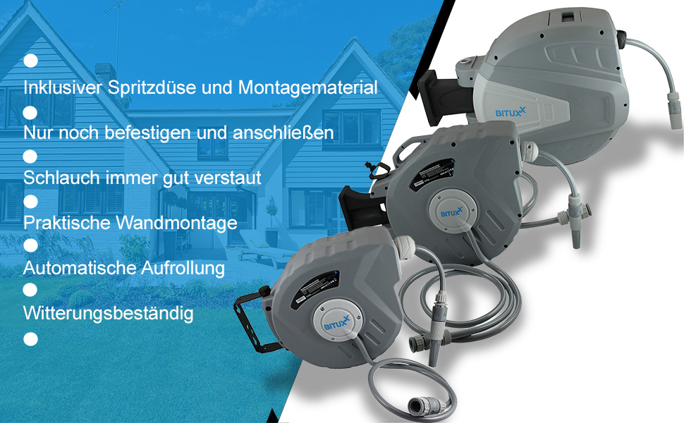 Автоматичний водяний шланг на котушці Bituxx (10 м)