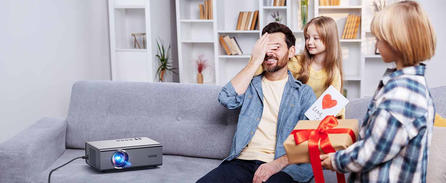 4K Smart проєктор KOGATA з авто-фокусом, WiFi 6, Bluetooth та підтримкою Netflix | Домашній кінотеатр для саду та стрімінгу | Сірий