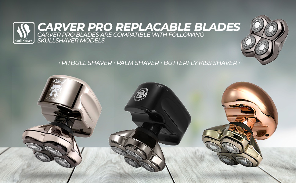 Запасні леза для бритви Skull Shaver Carver PRO (4 шт.) для моделей Pitbull, Palm та Butterfly Kiss
