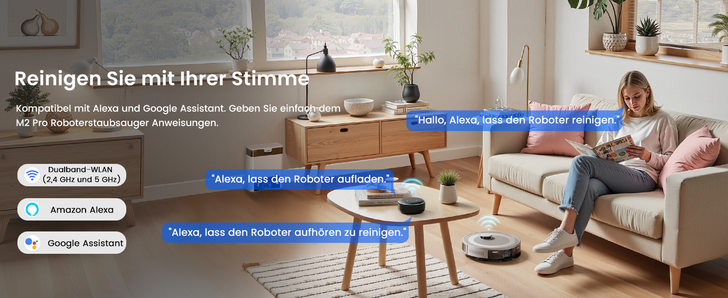 Робот-пилосос LEFANT M2 Pro Mondgrau з функцією миття, 5000Pa, LiDAR, 150 хв, розпізнавання килима, керування через додаток/голос, для видалення шерсті тварин, чорний