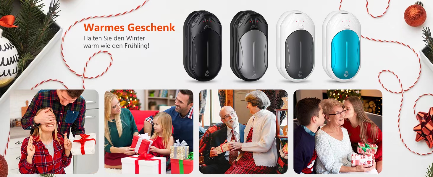 Електричні грілки для рук 2 шт. 6000mAh, перезаряджаються, USB, 3 режими нагріву, для спорту, кемпінгу та гольфу взимку