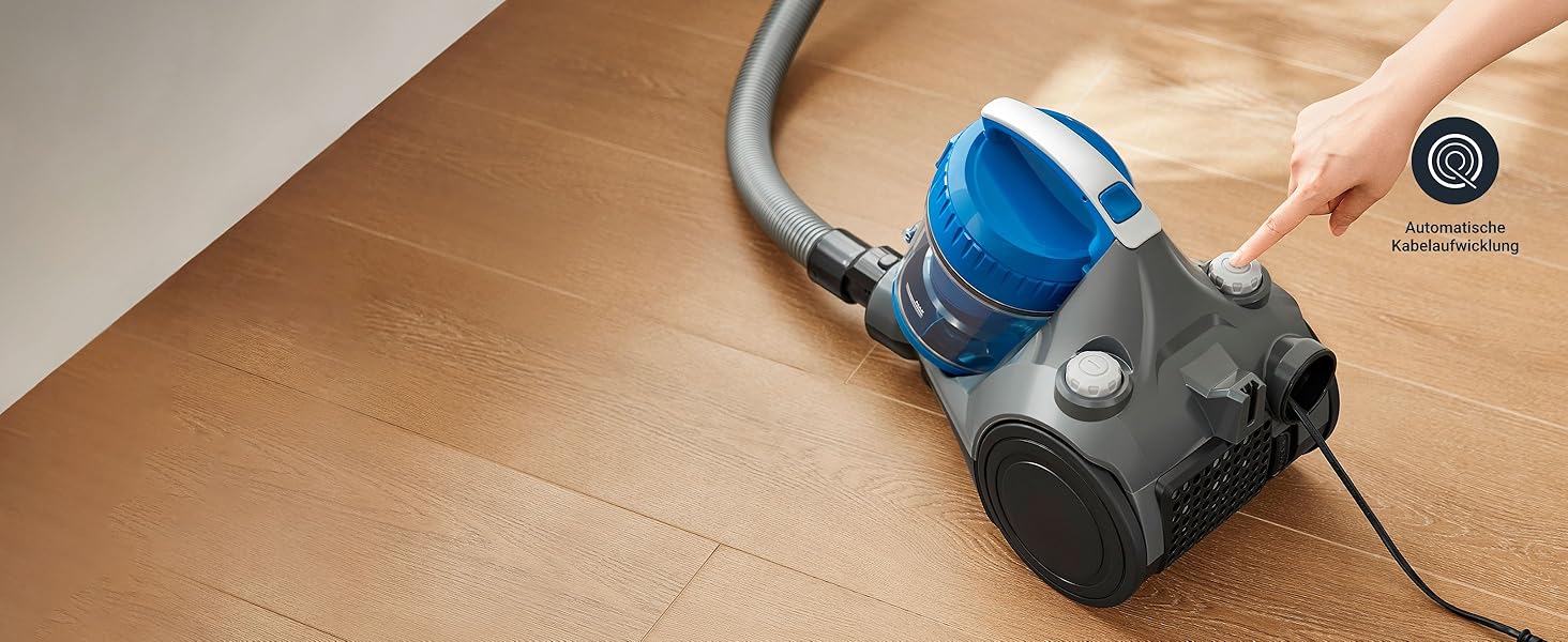 Пылесос Eureka WhirlWind без мешка, потужний, компактний та легкий, для твердих підлог та килимів, HEPA-фільтр, радіус дії 8м, 700W, об'єм 1,5л, блакитний