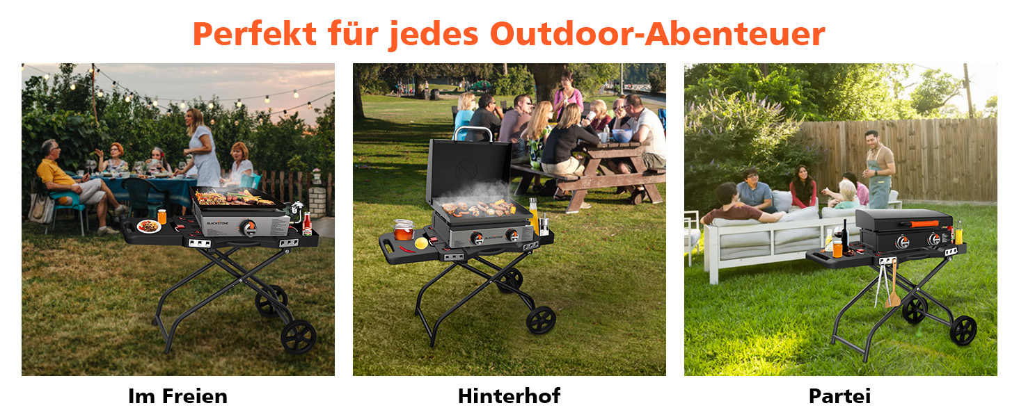 Тристопільний гриль-возок Denmay для Ninja Woodfire OG700 серії, складаний гриль-стійка для Ninja OG701, Pit Boss 10697/10724, 57см Blackstone, Traeger Ranger, з підставкою для столу та кошиком (Dm01)