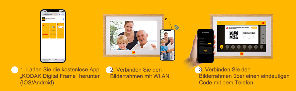 Цифровий фоторамка Kodak WiFi 10.1 дюйм з Wi-Fi, 32GB, сенсорний екран, акумулятор, дерево
