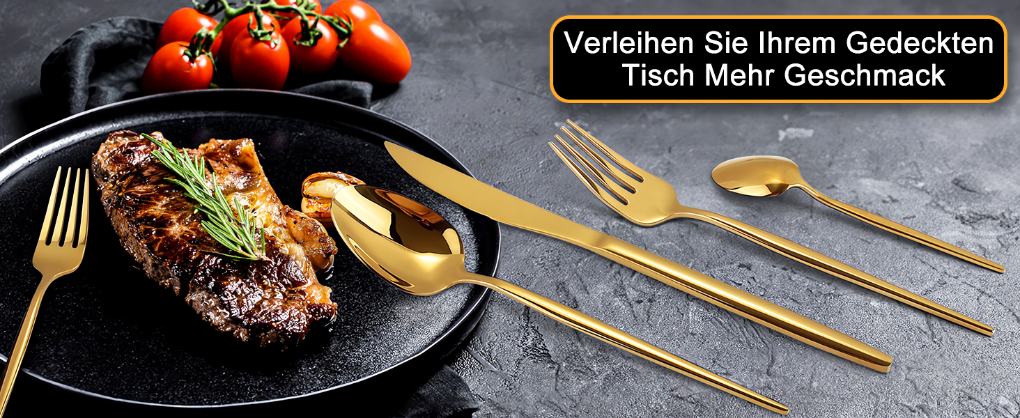 Набір столових приборів Regenbogen 30 предметів з нержавіючої сталі (6 осіб), кольоровий, для кухні/готелю/ресторану, преміум-якість, стійкий до миття в посудомийній машині