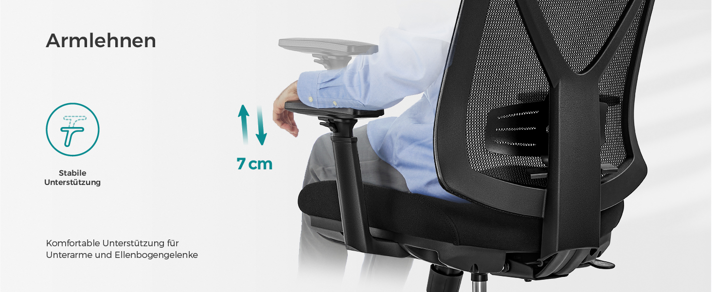 Офісний стілець SONGMICS з підставкою для ніг, ергономічний, з підтримкою попереку, регульованою головою та підлокітниками, регулюванням висоти та функцією гойдання, до 150 кг, чорний OBN61BKV1