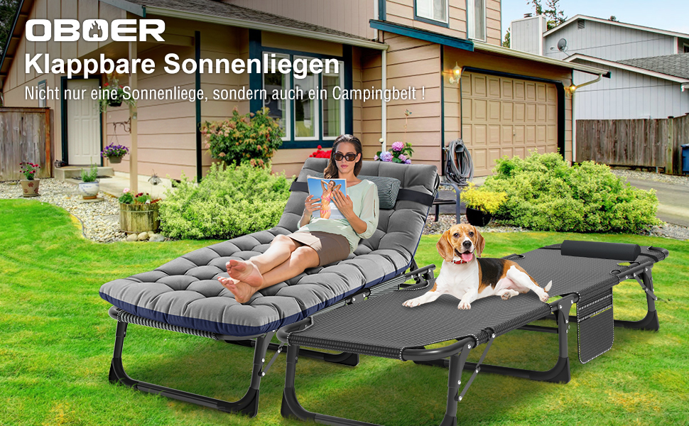 Розкладне кемпінгове ліжко з матрацом та кишенями, сталева рама, навантаження до 200 кг, 190x71x36 см, сіро-сланцевий колір — для кемпінгу, саду та офісу