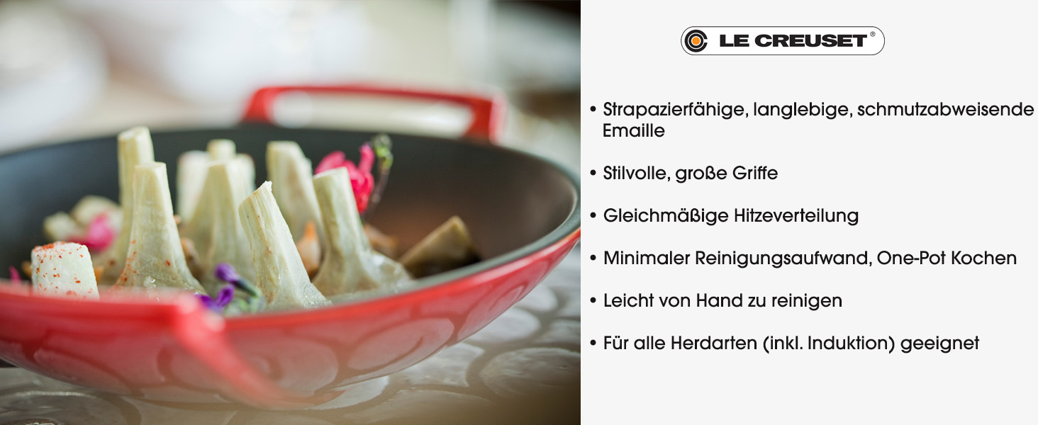 Вок Le Creuset з чавуну з кришкою з термостійкого скла, діаметр 36 см, об'єм 4,5 л, матовий чорний