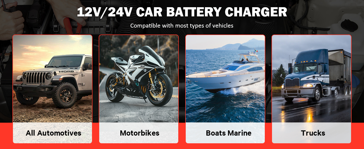 Автоматичний зарядний пристрій для акумуляторів 25A з температурною компенсацією (червоний)