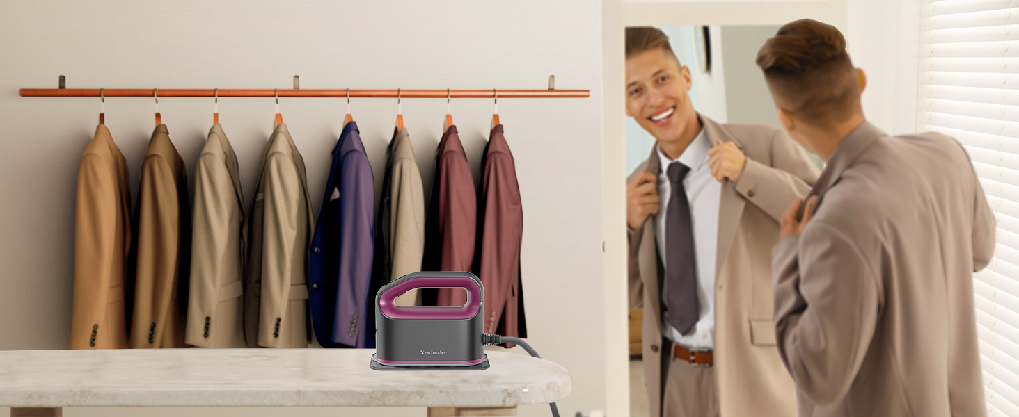 Праска Newbealer: компактна туристична праска, 1200W, 3 режими, швидкий нагрів 45с, зелений/пісочний колір