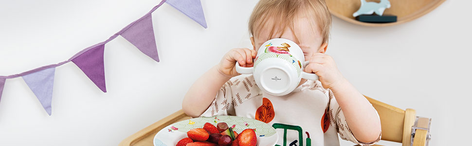 Набір дитячого посуду Villeroy & Boch Hungry as a Bear (3 шт.) - зелений, преміум-посуд