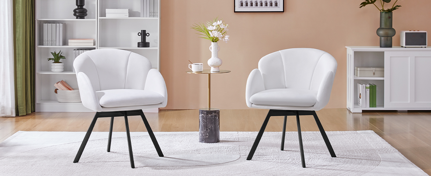 Крісло офісне Yaheetech, біле, 360° обертання, з м'яким сидінням, для дому/офісу