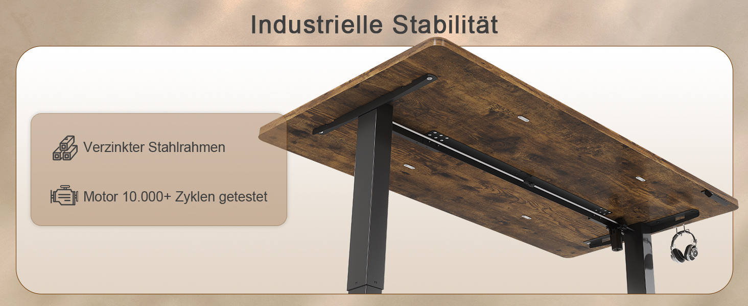 Електричний стіл JUMMICO з USB-портом, 160 x 70 см, регулювання висоти, стоячий/сидячий, коричневий