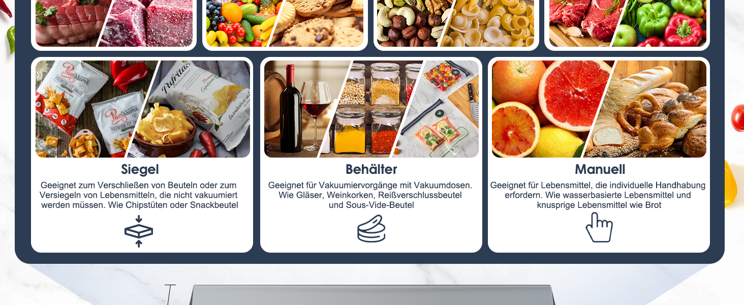 Вакууматор YASHE 80KPA з магнітною кришкою, 10-в-1 вакуумний пакувальник для продуктів з подвійним швом, подвійним насосом та відсіком для рулонів, сірий